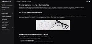 Optiguide app interface helping optical industry employees learn concepts and use sales tools