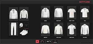 Outfitland app showing men's outfit combinations with weather-based clothing suggestions